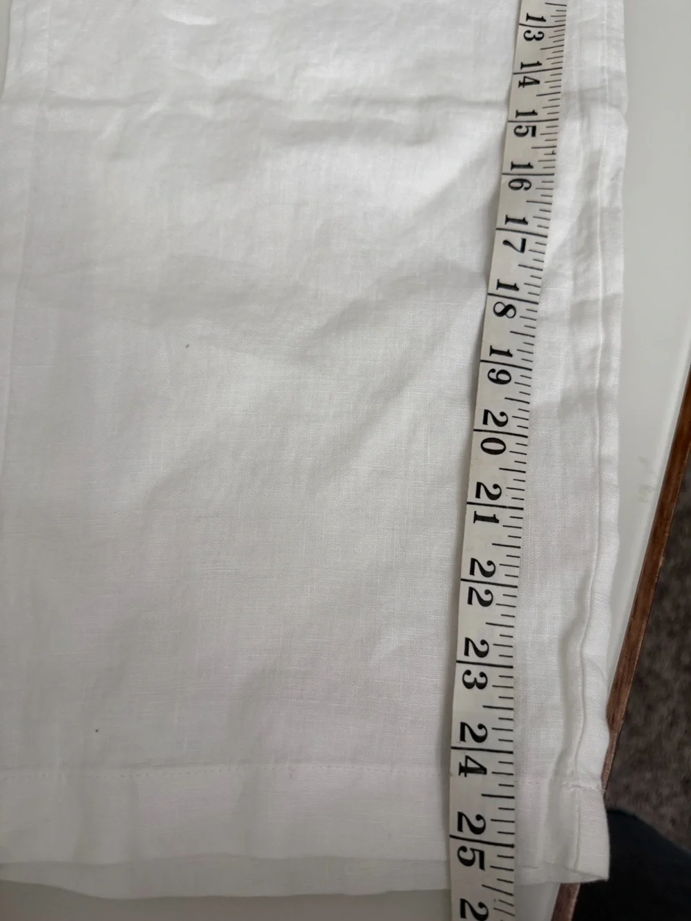 Quince 100% European Linen Pants White Cropped  Elastic-Waist Pockets Size M